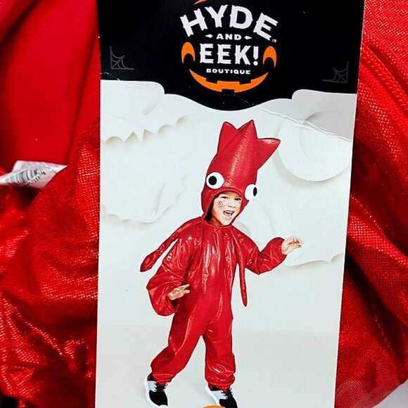 Target Kids Red Squid Costume Toddler Halloween Squid Jumpsuit Halloween - Picture 1 of 8